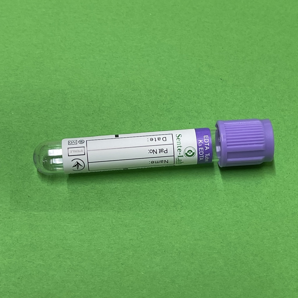 Пробірка вакуумна 13*75 мм, для забору крові 5 мл, "SENTE-LAB", стерильна, з К3 ЕДТА для IVD